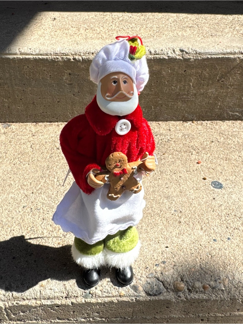 1993 Chef Santa Figurine with Gingerbread Vintage Christmas Decor